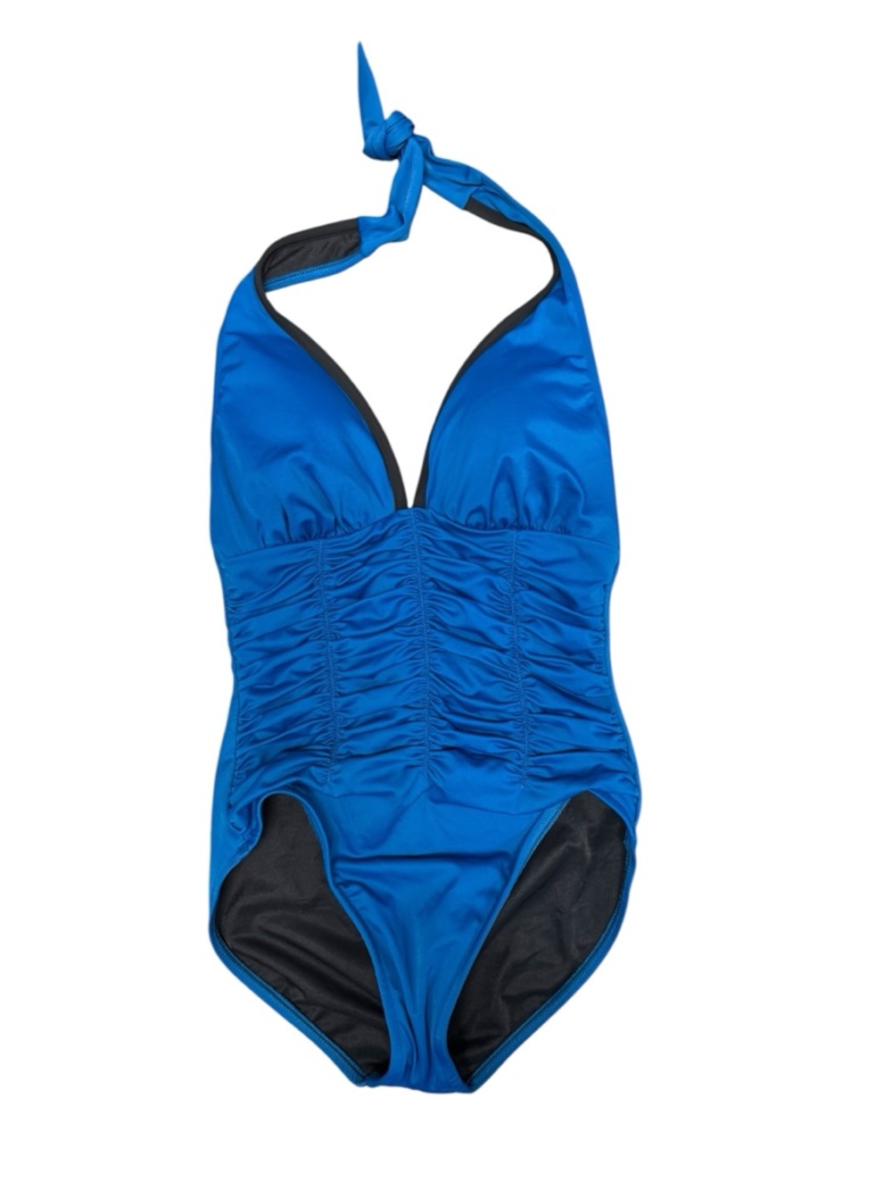 Magicsuit Shirred Halter Neck One Piece Swimsuit Bathing Suit Ocean Blue 10 NEW